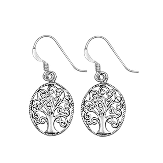 Intertwined Branches Tree Dangle Earrings in Sterling Silver