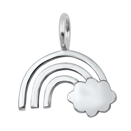 Rainbow with Cloud Pendant in Sterling Silver