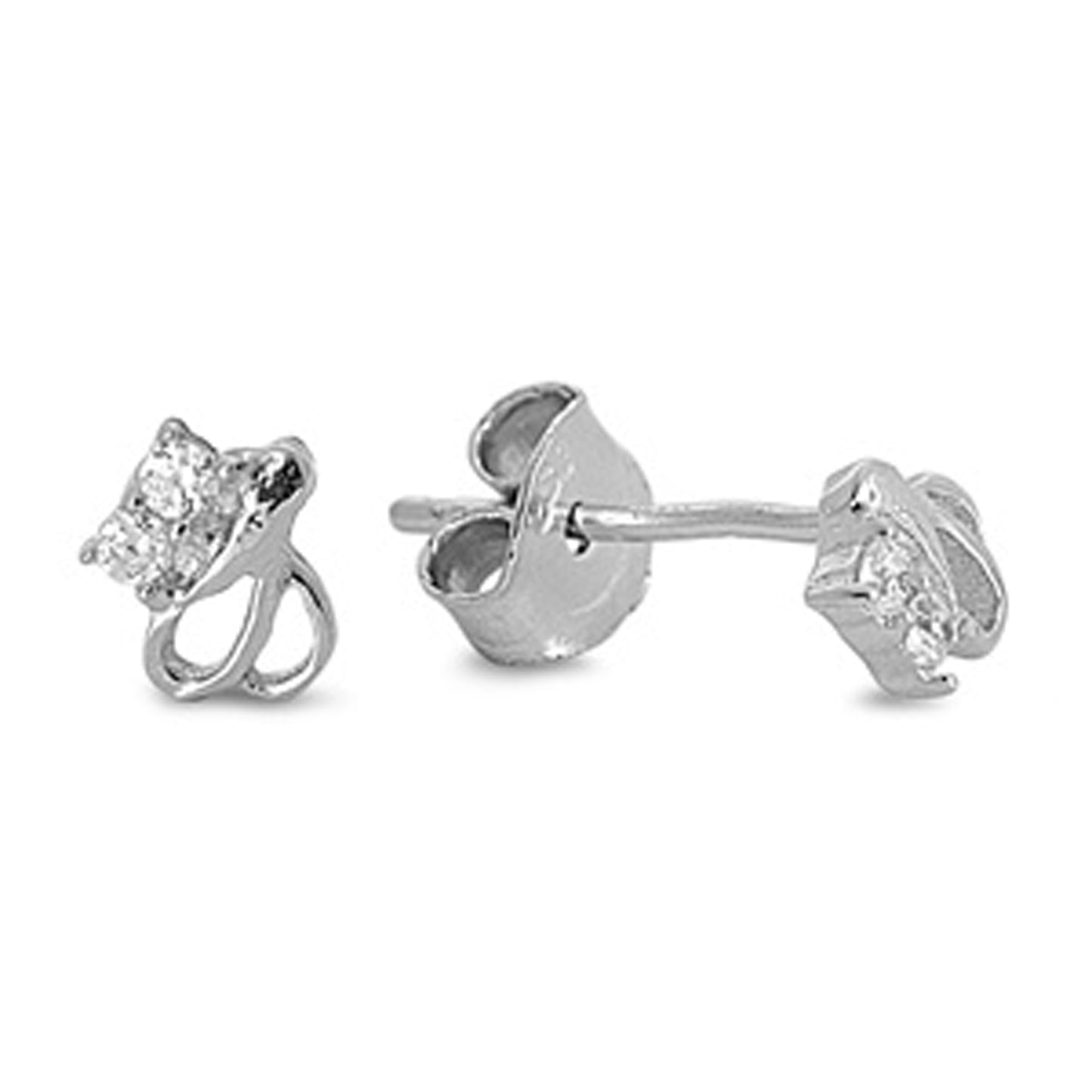 Floral Stud Earrings for Teens in Sterling Silver