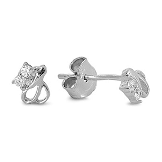 Floral Stud Earrings for Teens in Sterling Silver