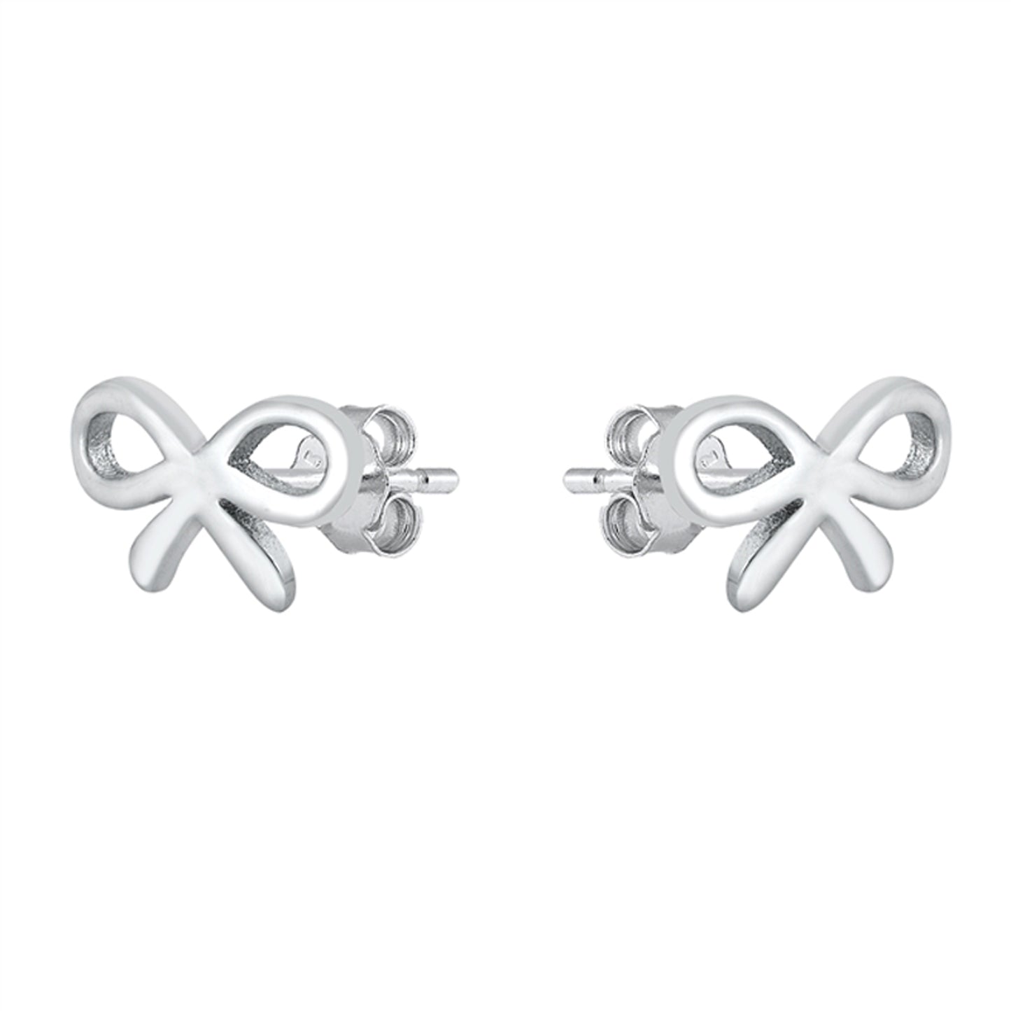 Petite Bow Stud Earrings for Teens in Sterling Silver