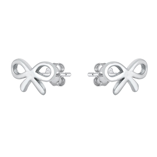 Petite Bow Stud Earrings for Teens in Sterling Silver