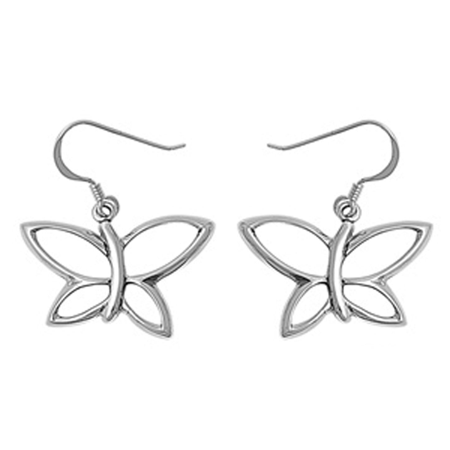 Openwork Butterfly Dangle Earrings in Sterling Silver