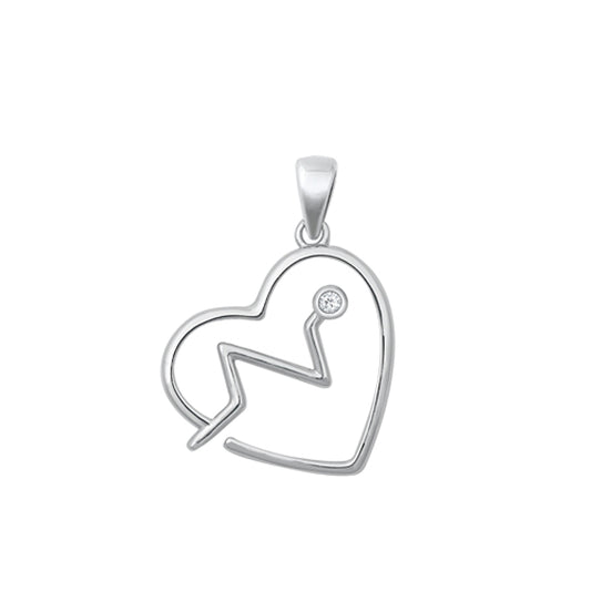 Life Heart Pendant in Sterling Silver