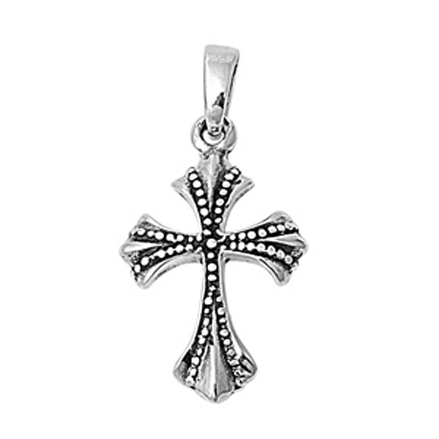 Small Textured Cross Pendant in Sterling Silver