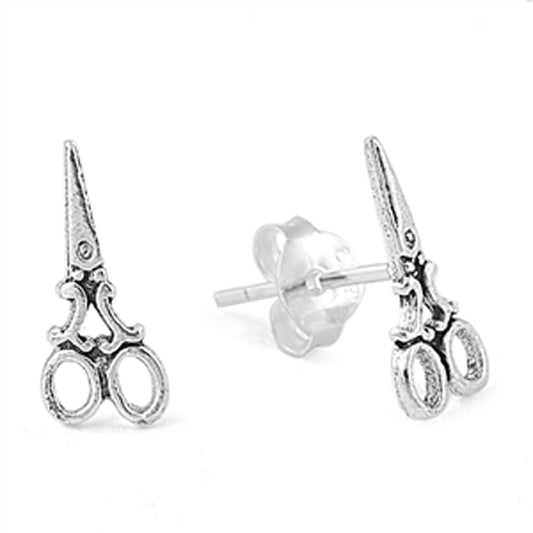 Petite Barber's Scissors Stud Earrings in Sterling Silver