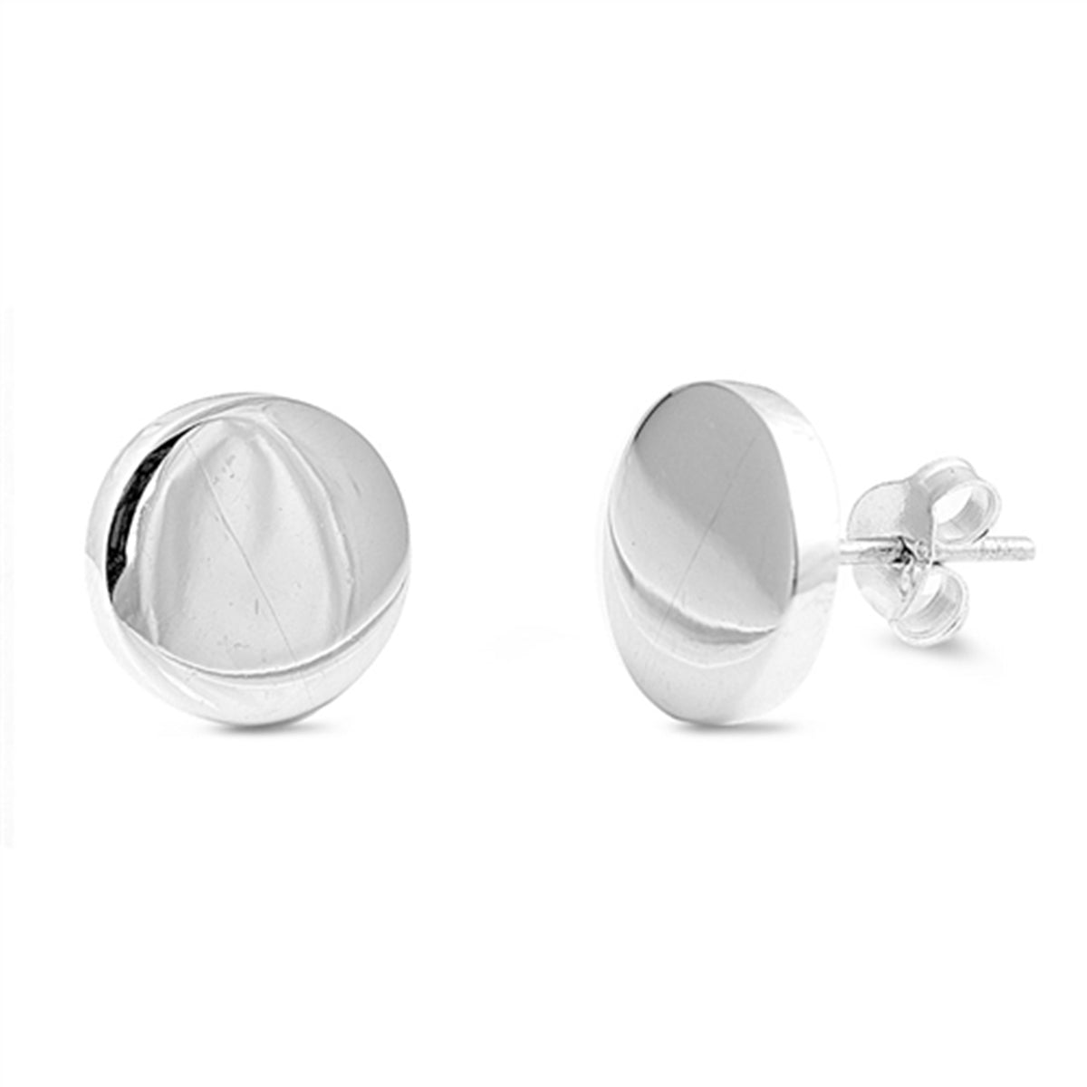 10mm Round Stud Earrings in Sterling Silver