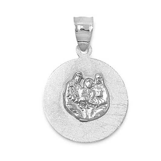 Holy Trinity Engrave Disc Pendant in Sterling Silver