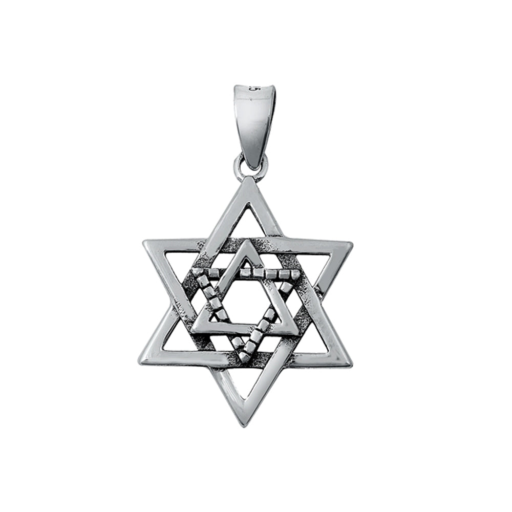 Layered Star of David Pendant in Sterling Silver