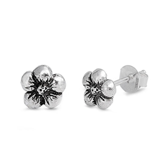 Spring Flower Stud Earrings in Sterling Silver