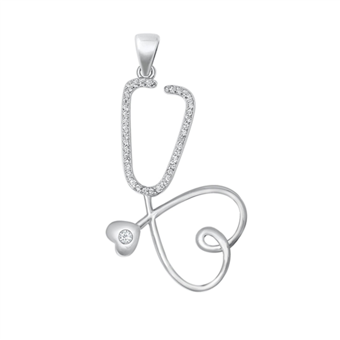 Doctor's Stethoscope Pendant in Sterling Silver