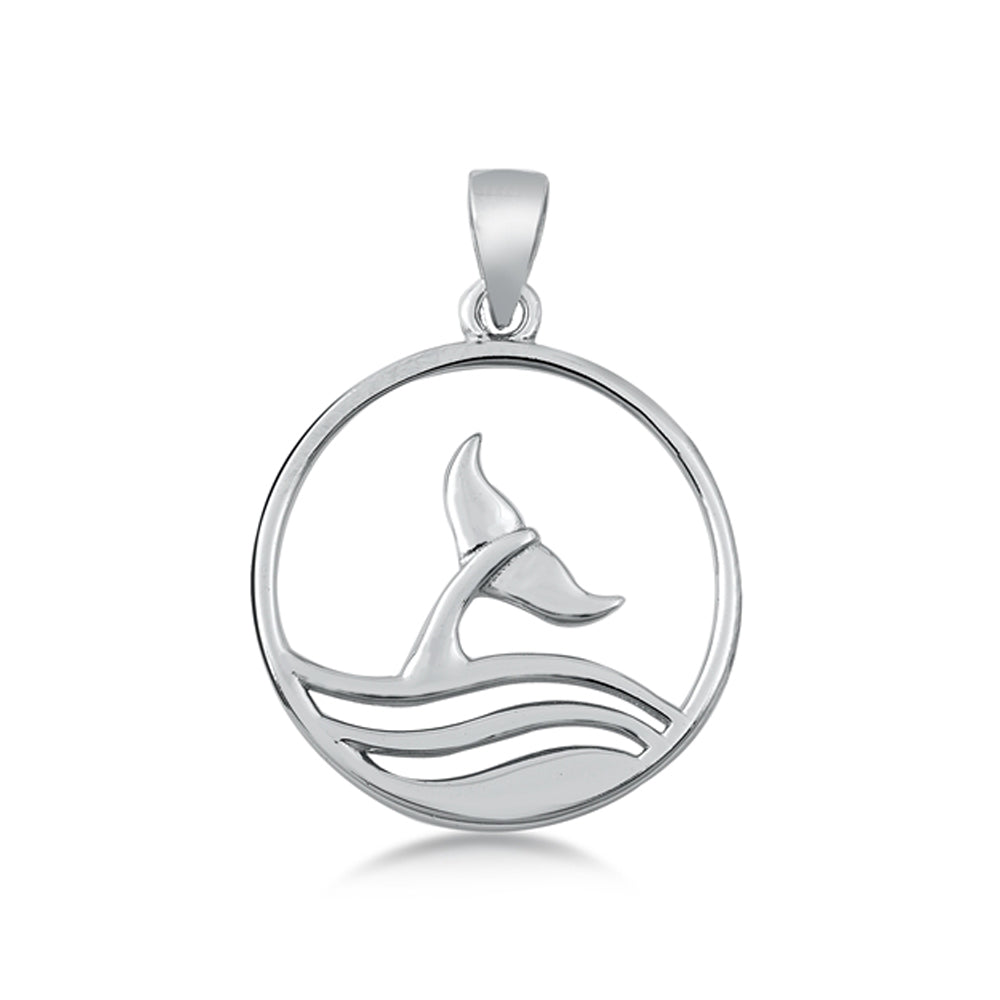 Whale's Tail Sea Pendant in Sterling Silver