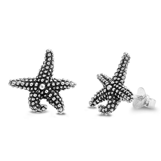 Ocean Starfish Stud Earrings in Sterling Silver