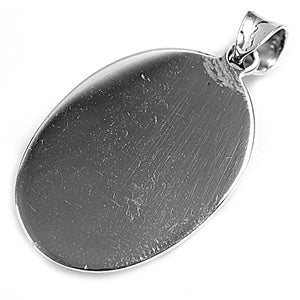 Oval Disc Pendant in Sterling Silver