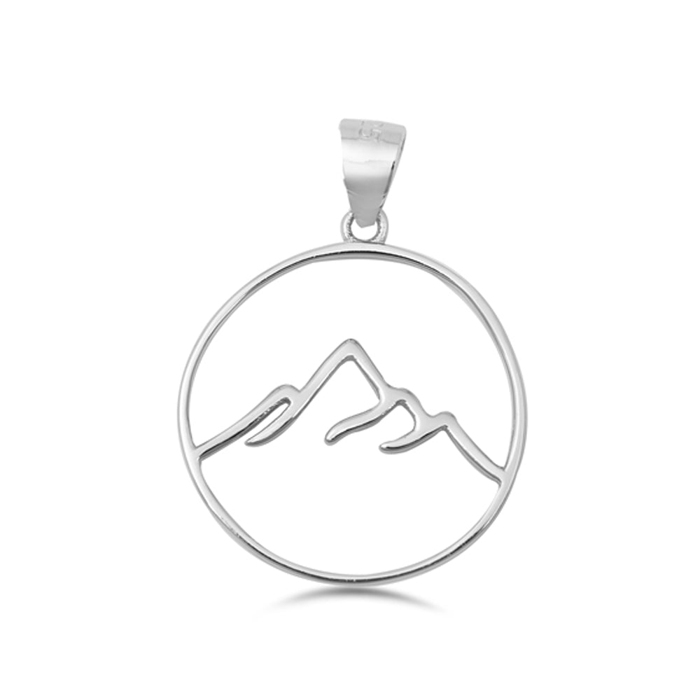 Canadian Rockies Circle Pendant in Sterling Silver