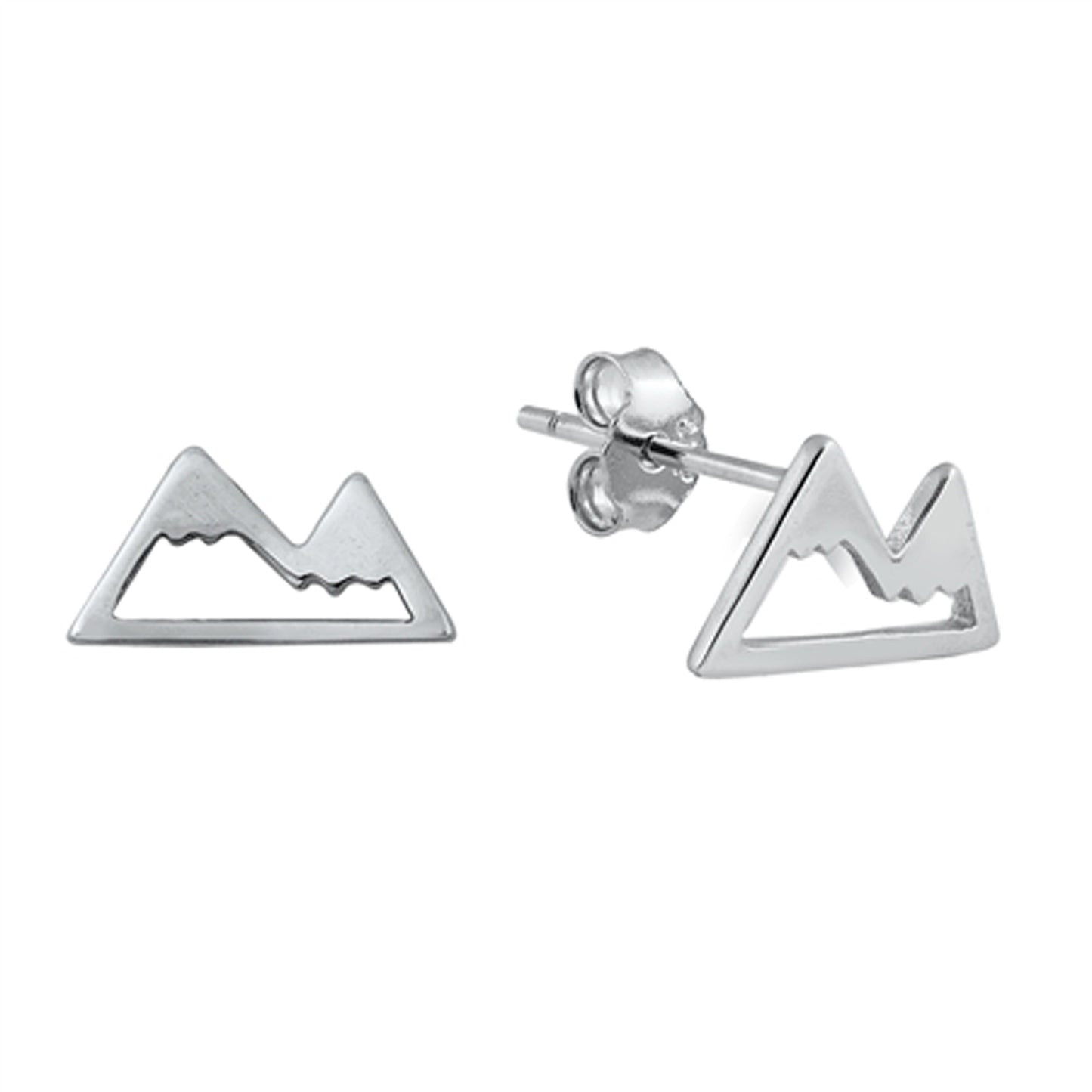 Mountain Peak Stud Earrings in Sterling Silver