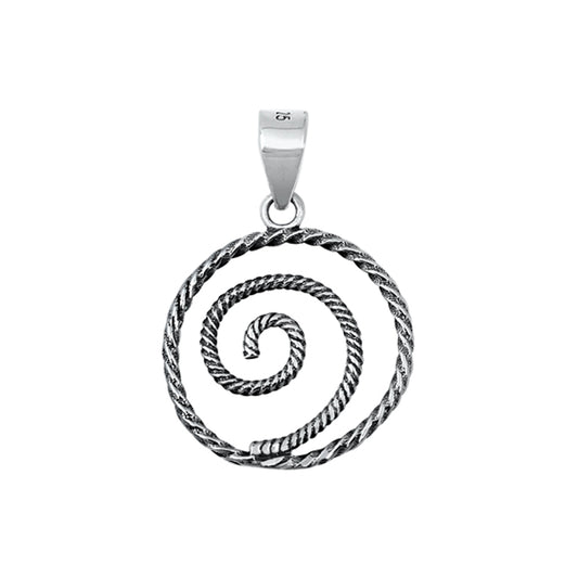 Twisted Spiral Pendant in Sterling Silver