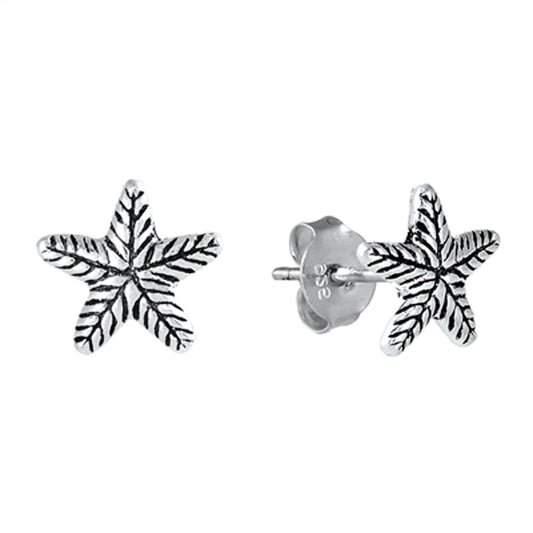 Autumn Leaf Stud Earrings in Sterling Silver