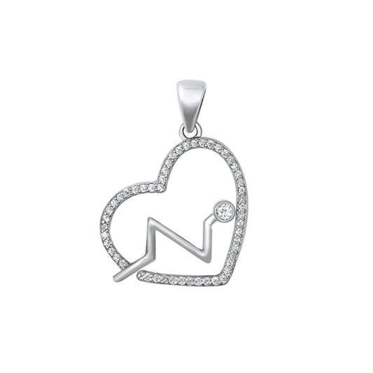 Vital Signs Heart Pendant in Sterling Silver