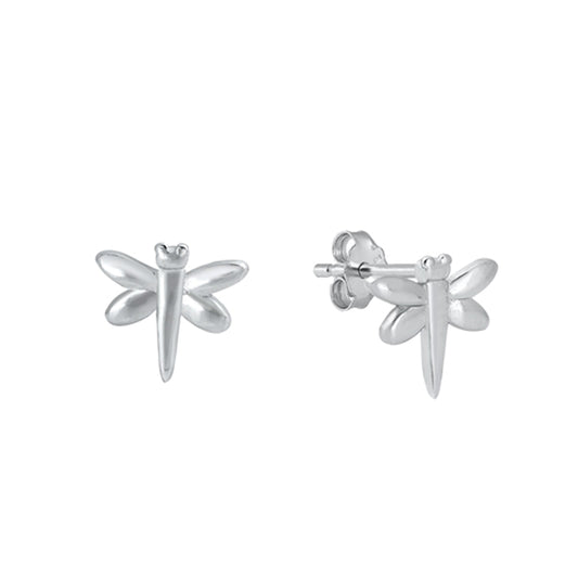 Small Dragonfly Stud Earrings in Sterling Silver