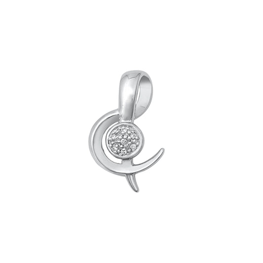 Fancy Music Note Pendant in Sterling Silver