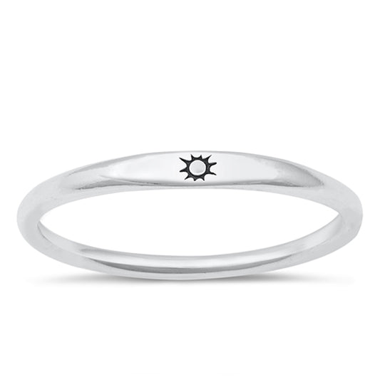 Blazing Sun Stackable Ring in Sterling Silver