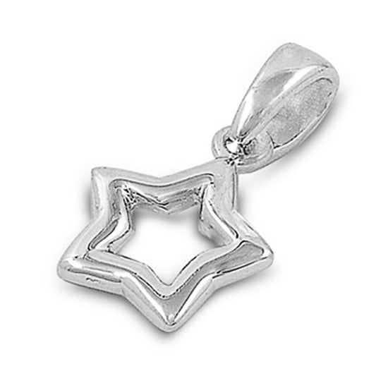 Small Layered Star Pendant in Sterling Silver