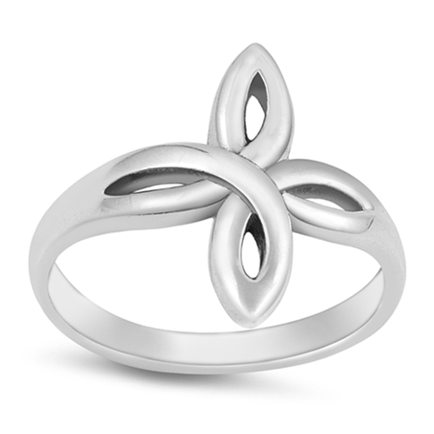 Flower Loop Style Ring in Sterling Silver