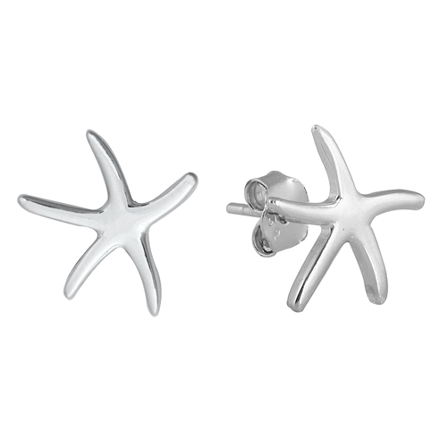 Whimsical Starfish Stud Earrings in Sterling Silver