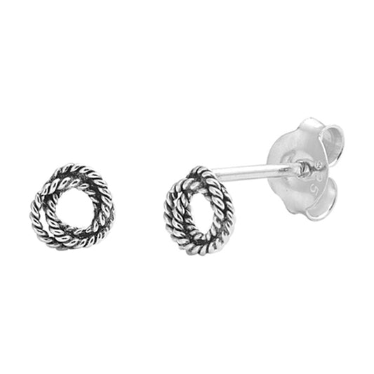 Love Knot Inspired Small Stud Earrings in Sterling Silver