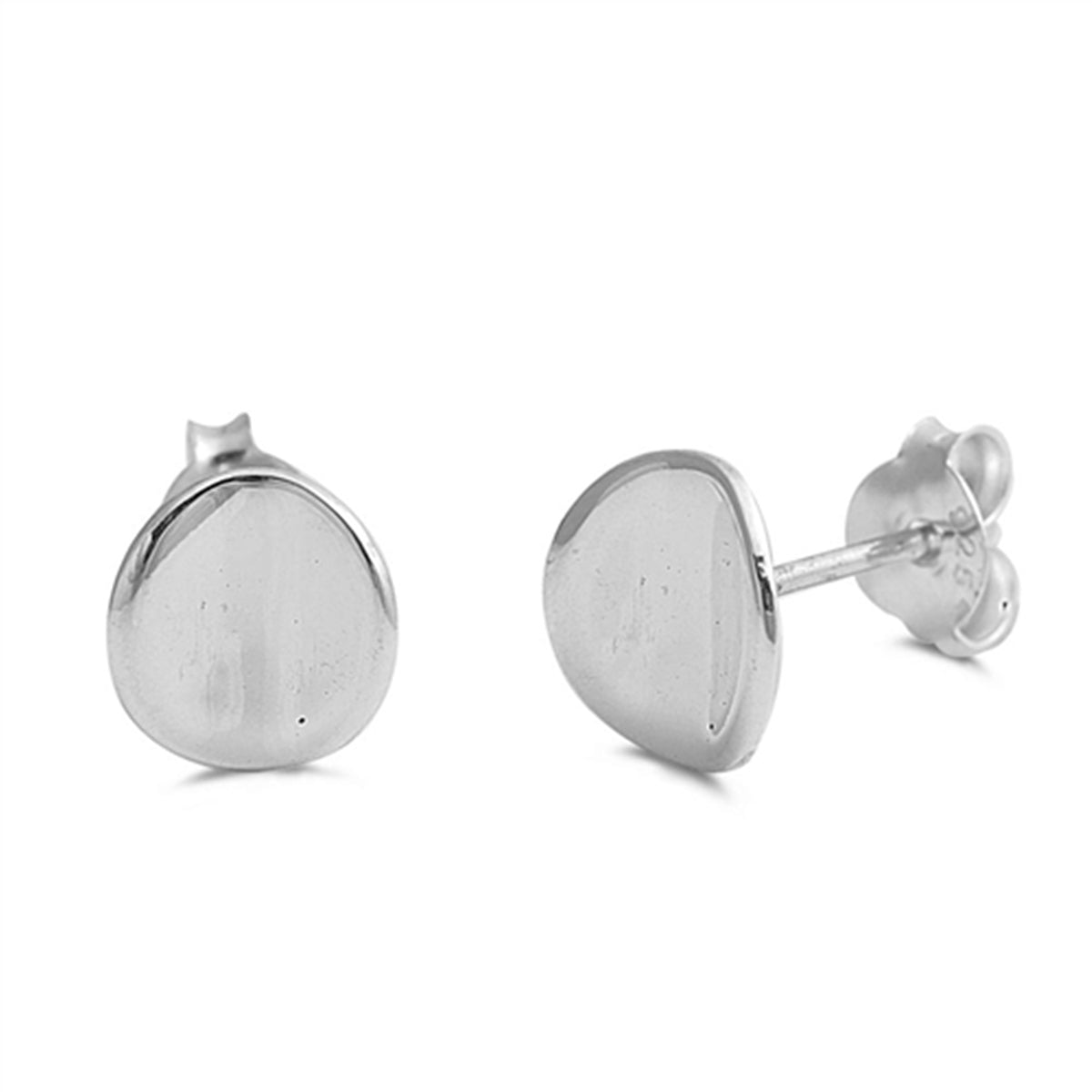 8mm Round Stud Earrings in Sterling Silver