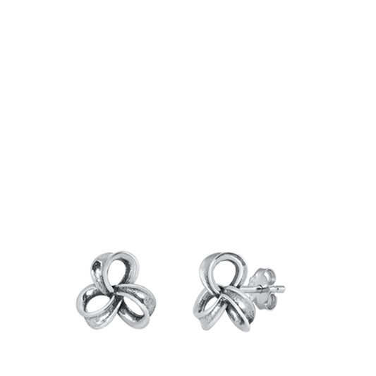 Interlocked Knot Stud Earrings in Sterling Silver