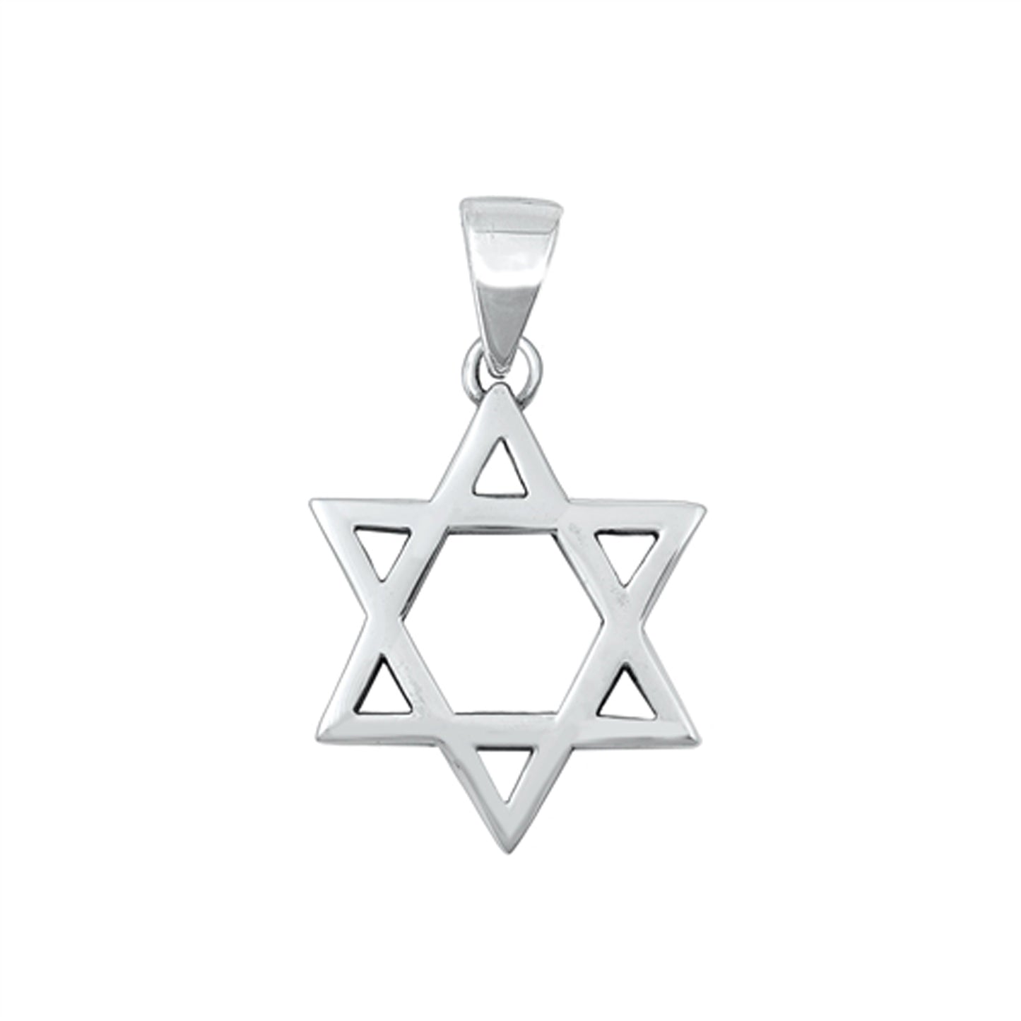 Classic Star of David Jewish Pendant in Sterling Silver