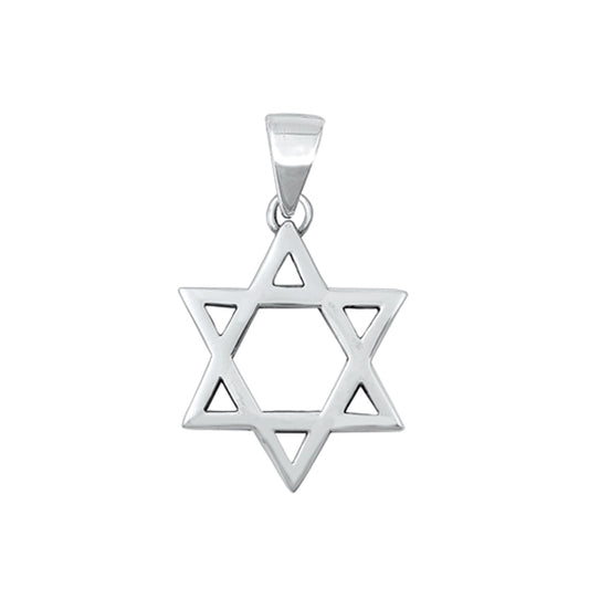 Classic Star of David Jewish Pendant in Sterling Silver