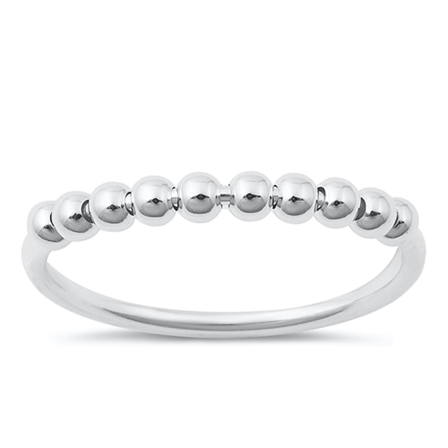 Linear Balls Stackable Ring in Sterling Silver