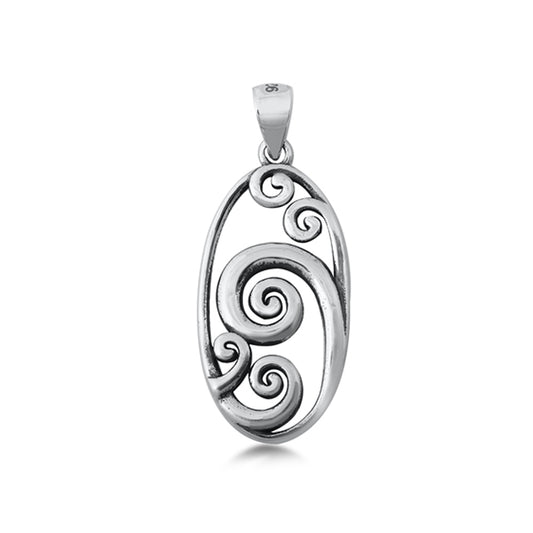 Twirl Designs Oval Pendant in Sterling Silver