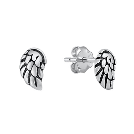 Small Angel's Wings Stud Earrings in Sterling Silver