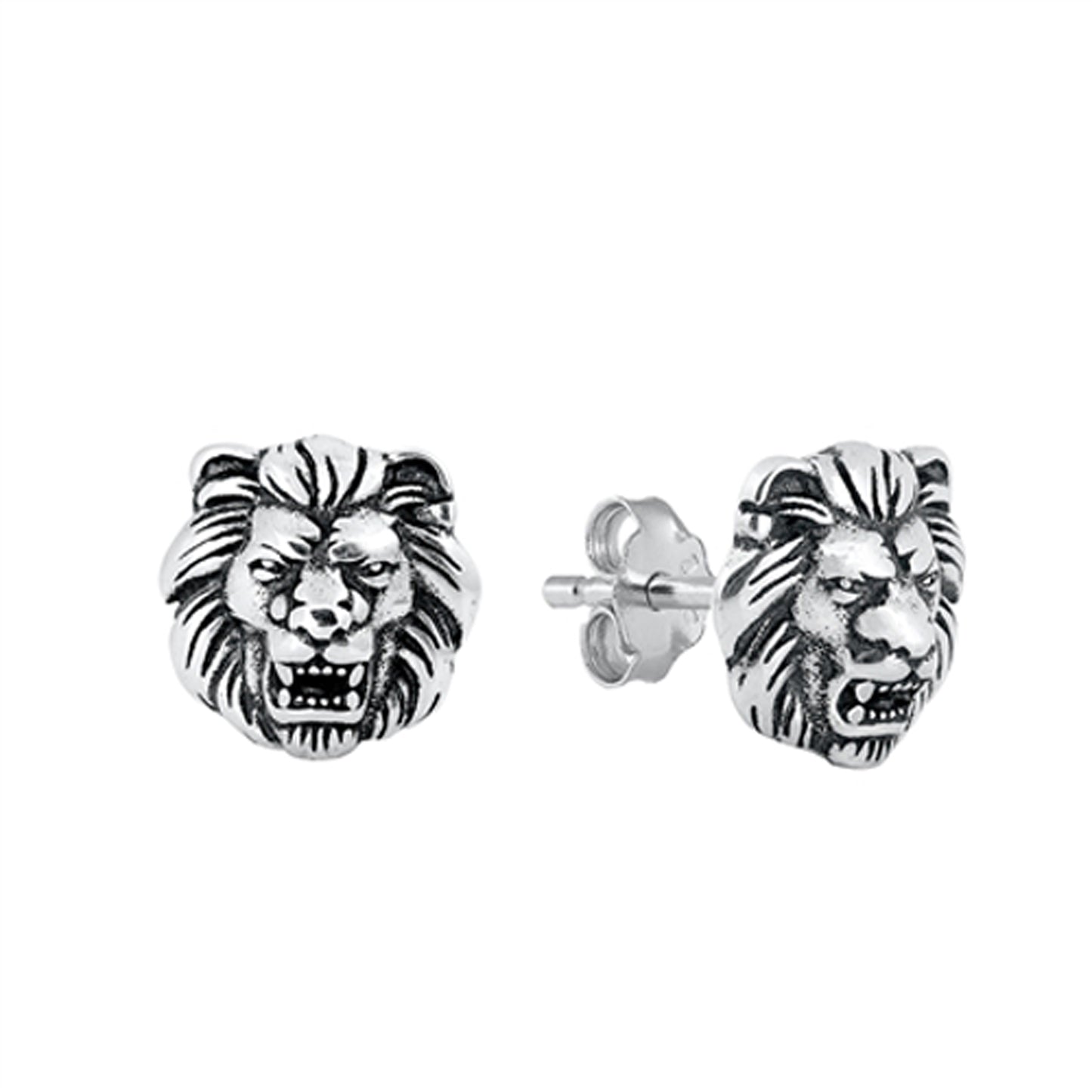 A Lion's Roar Stud Earrings in Sterling Silver