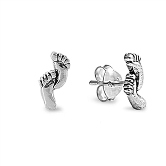 Footsteps Stud Earrings in Sterling Silver