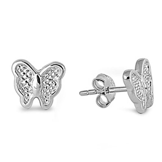 Small Butterfly Stud Earrings for Teens in Sterling Silver