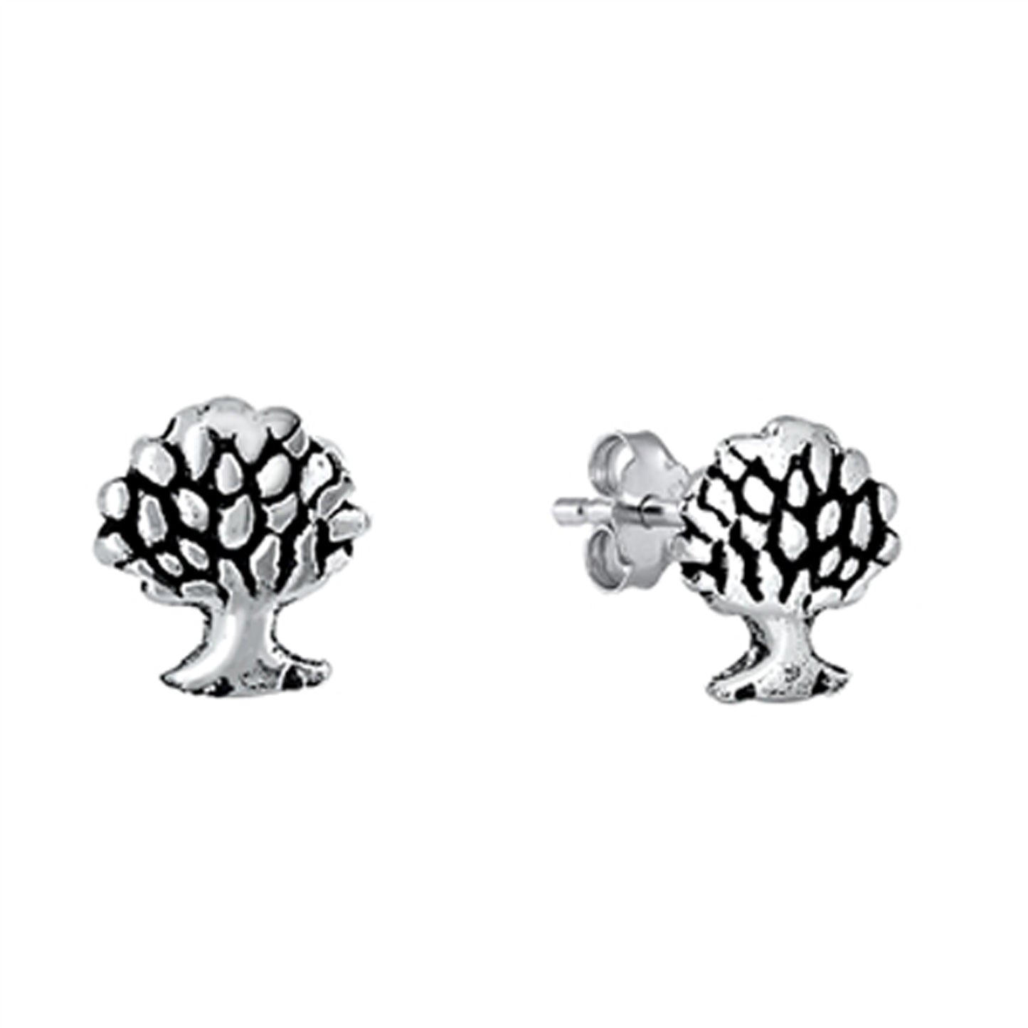 Moses' Burning Bush Stud Earrings in Sterling Silver