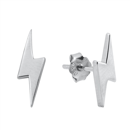 Lightning Bolt Stud Earrings in Sterling Silver