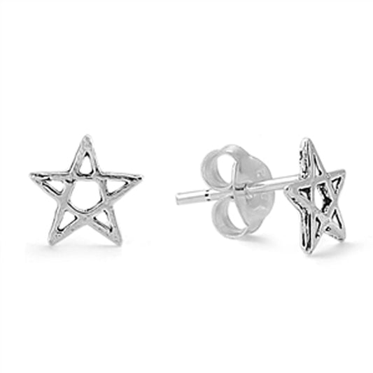 Star Stud Earrings in Sterling Silver