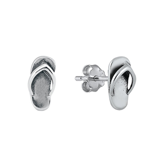 Slippers Stud Earrings in Sterling Silver