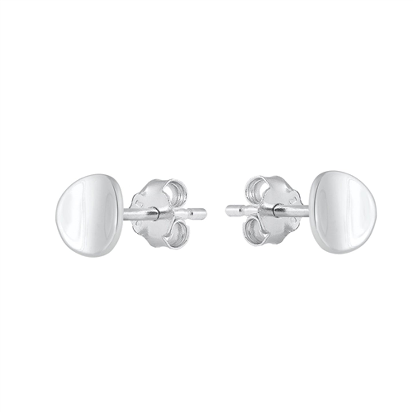 Classic Simple Round Stud Earrings in Sterling Silver