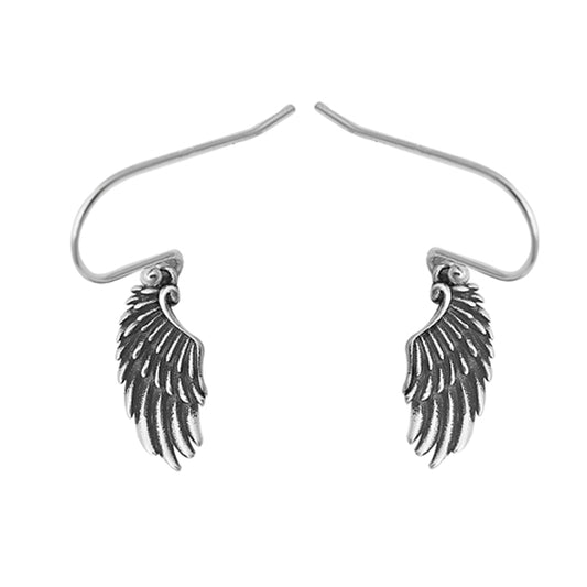 Bird's Wings Dangle Earrings in Sterling Silver