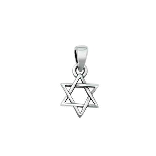 Small Star of David Jewish Pendant in Sterling Silver