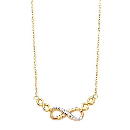 Infinity Necklace for Mom in 14k Two Tone Gold