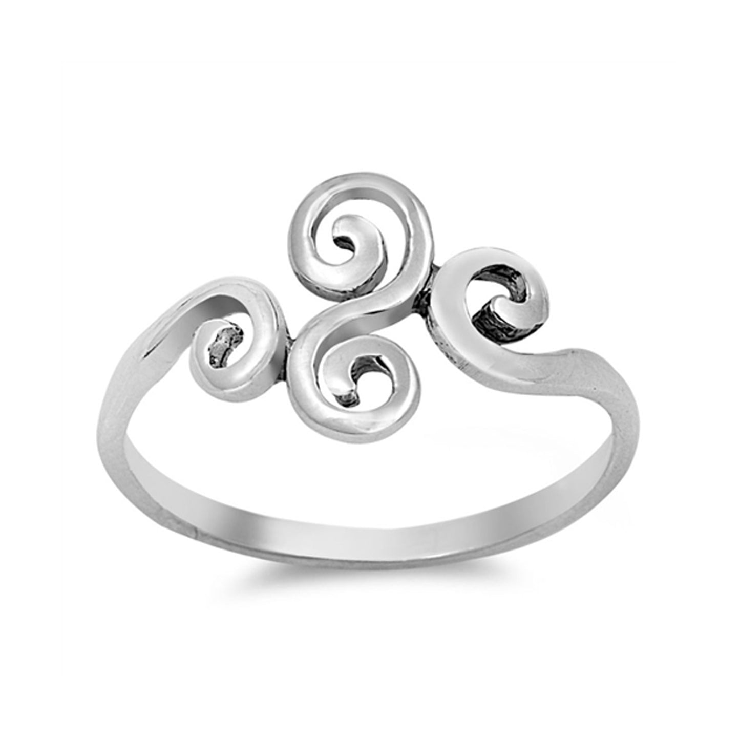 Daint Swirl Scroll Ring in Sterling Silver