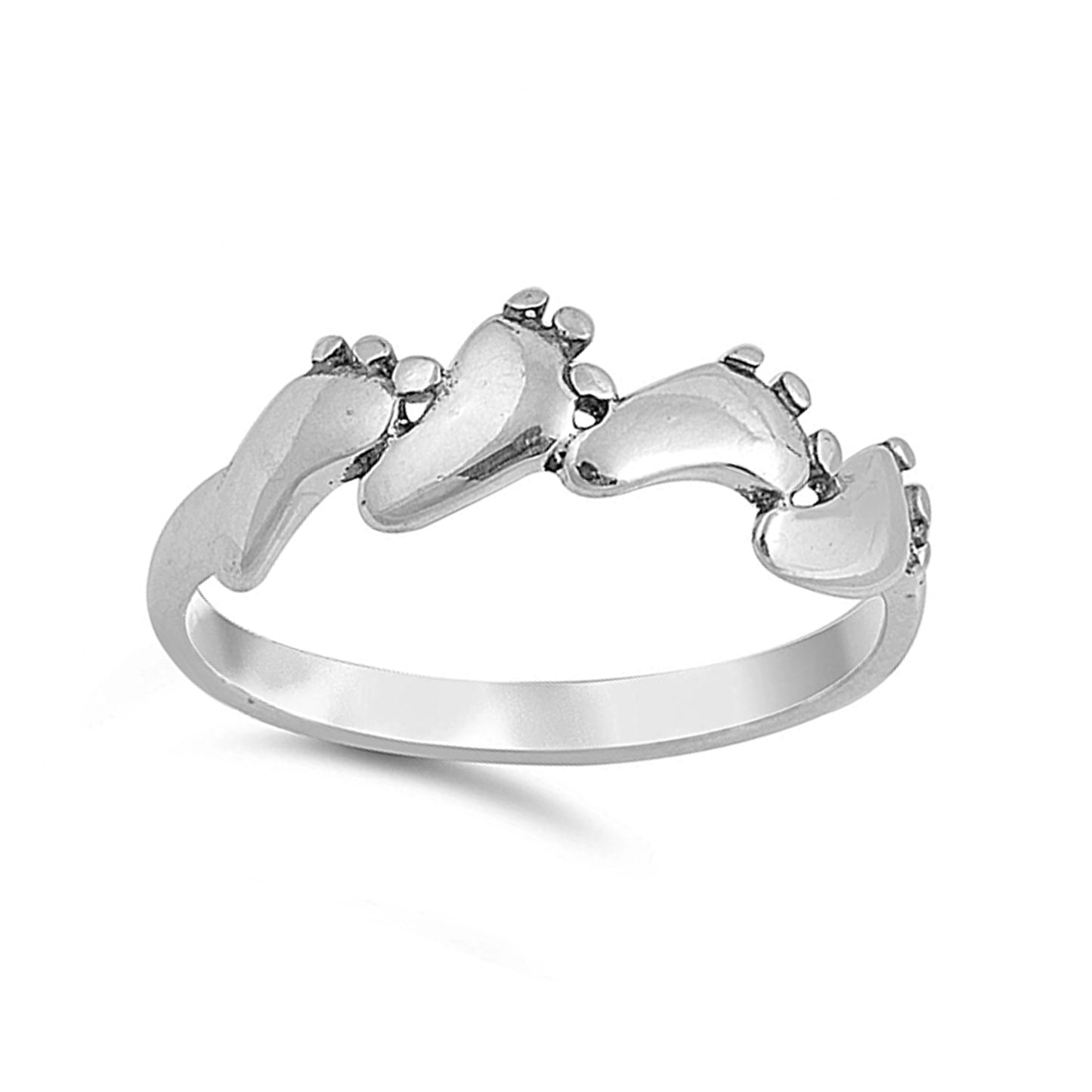 Footsteps in the Sand Ring in Sterling Silver